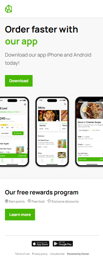 Obsidian new customer onboarding email, mobile view