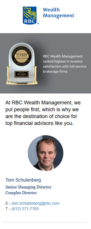 Royal Bank of Canada client journey email, mobile view