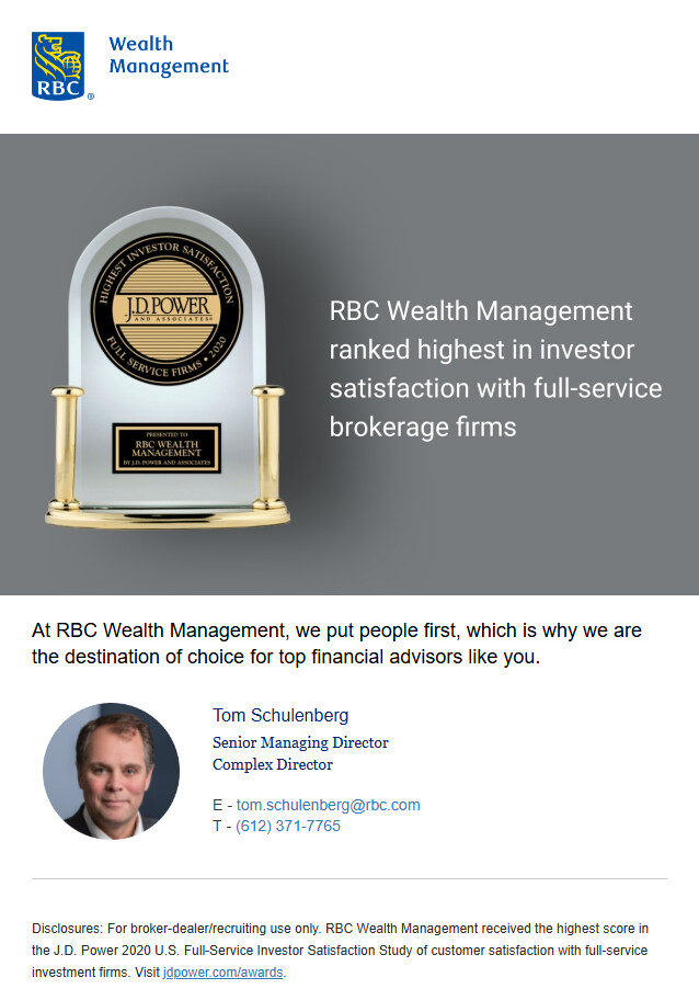 Royal Bank of Canada client journey email, desktop view